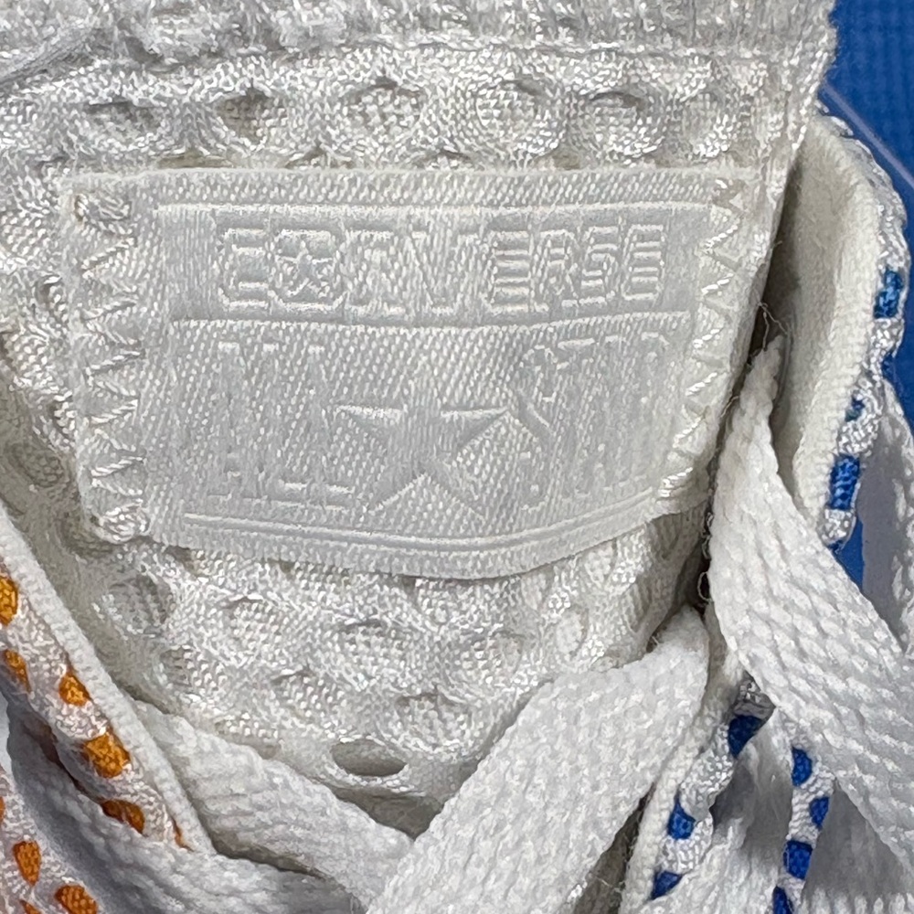 Converse White Mesh Sneakers with Rainbow Gradient Accents - Picture 10 of 12